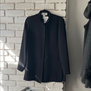 Jones New York Black Mandarin-Collar Button Jacket